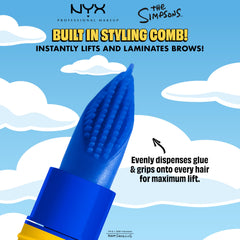 NYX PROFESSIONAL MAKEUP brows before and after demonstrating lifted laminated-control benefit