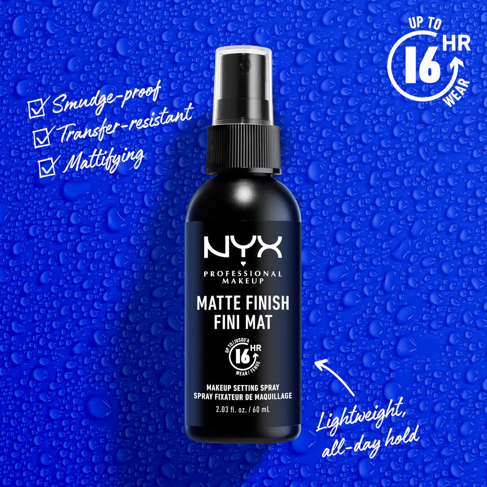 NYX PROFESSIONAL MAKEUP fine mist texture in air demonstrating lightweight, non-greasy coverage