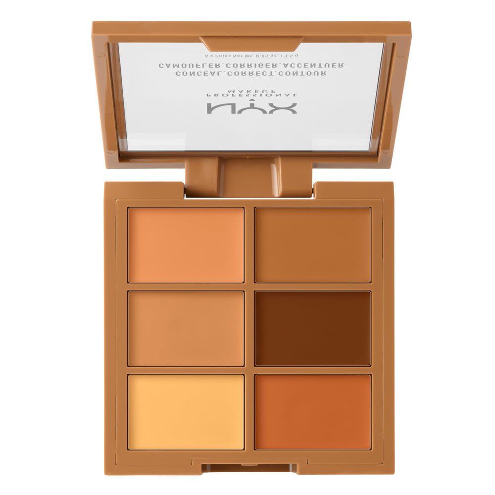 NYX palette inside a makeup bag ready for touch-ups on the go