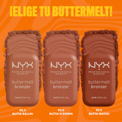 NYX PROFESSIONAL MAKEUP size comparison next to coin demonstrating compact portability benefit