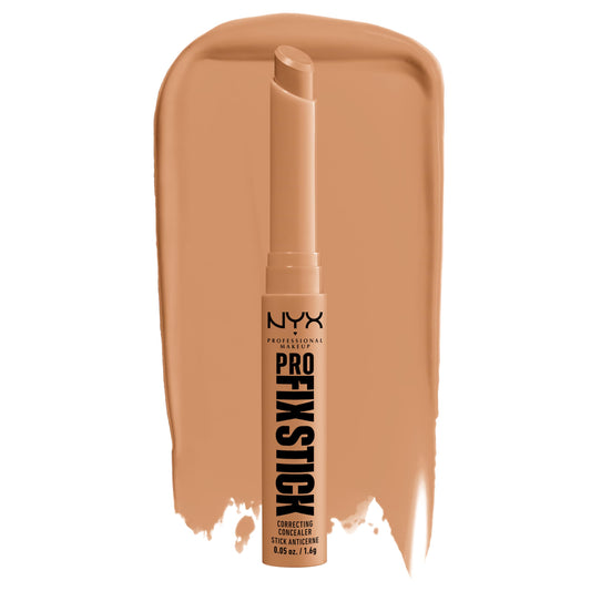 NYX PROFESSIONAL MAKEUP front packaging of Pro Fix Stick Cinnamon showing compact stick benefit quick correction