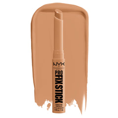NYX PROFESSIONAL MAKEUP front packaging of Pro Fix Stick Cinnamon showing compact stick benefit quick correction