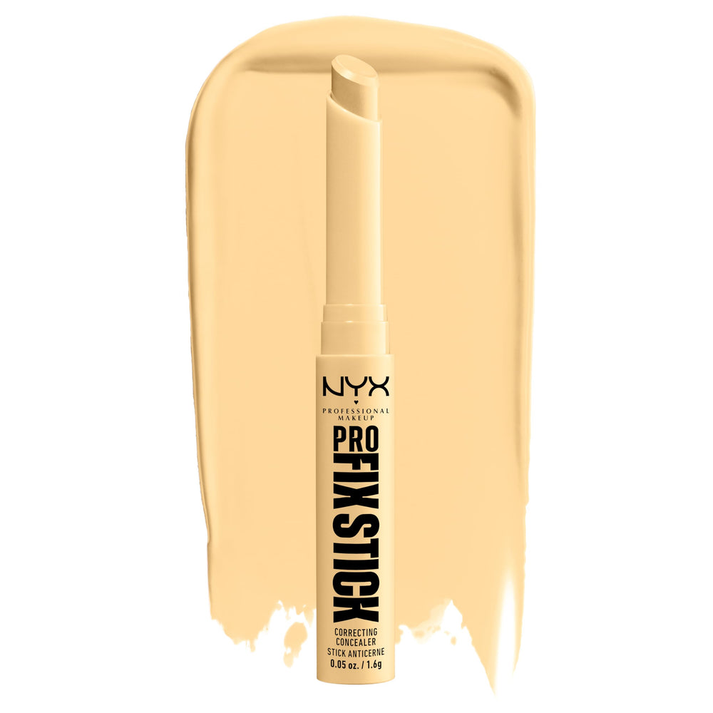 NYX Pro Fix Stick yellow front view showing compact concealer stick and shade