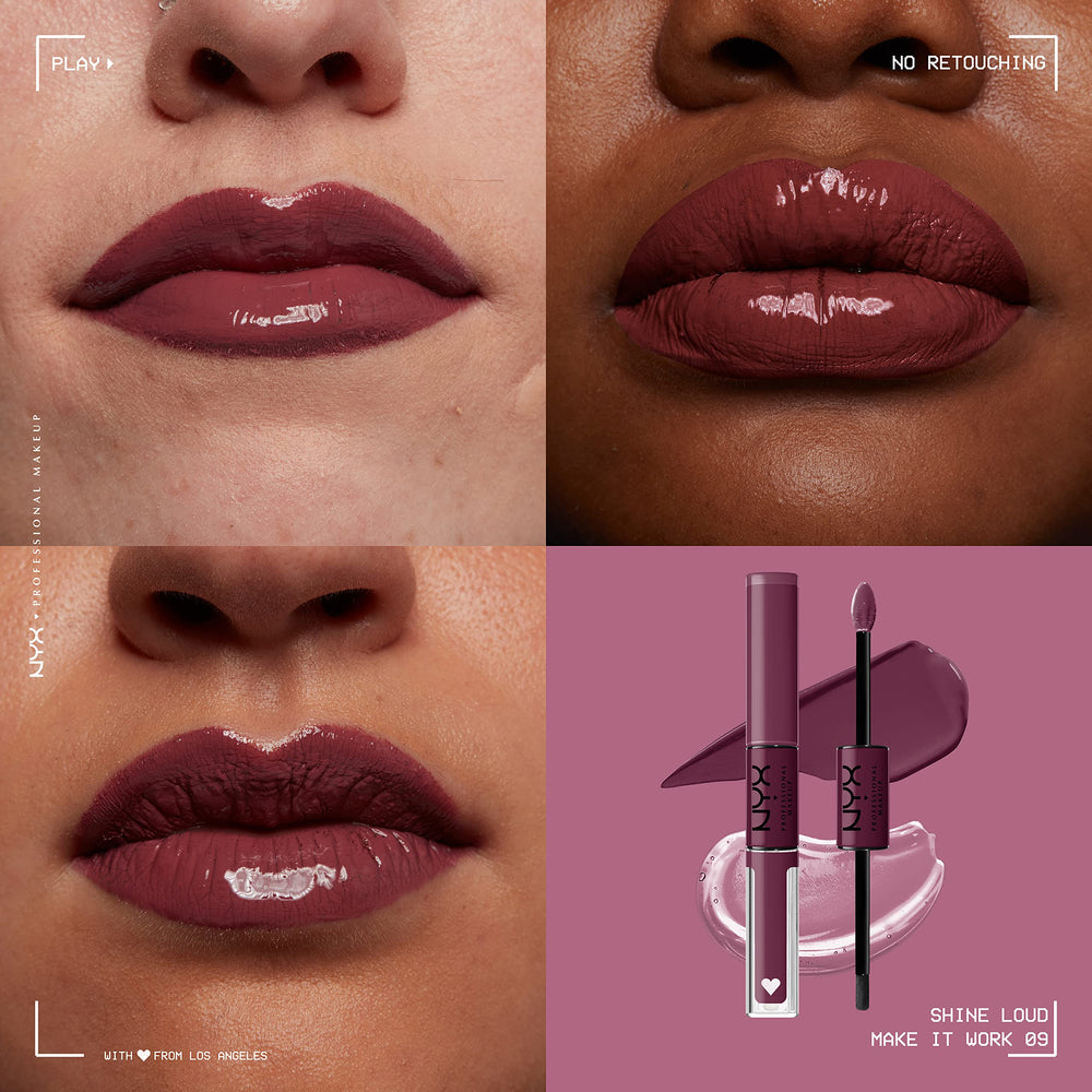 NYX PROFESSIONAL MAKEUP color and gloss texture swatch showing rich payoff