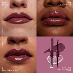 NYX PROFESSIONAL MAKEUP color and gloss texture swatch showing rich payoff
