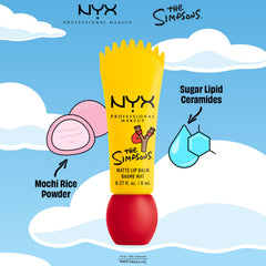 NYX Simpsons open cap and applicator detail showing smooth, balm-like tip