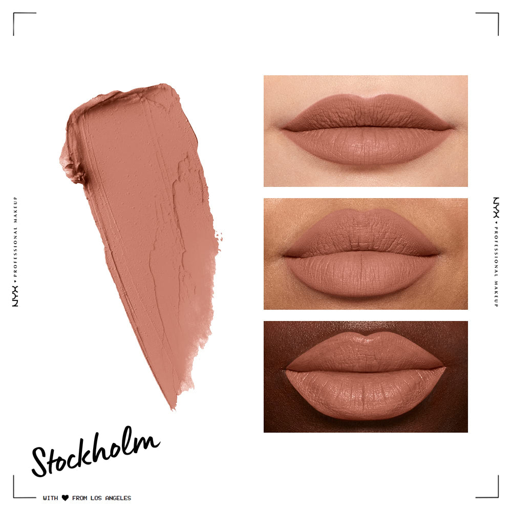 NYX Professional Makeup swatch of Stockholm on forearm showing true color payoff benefit