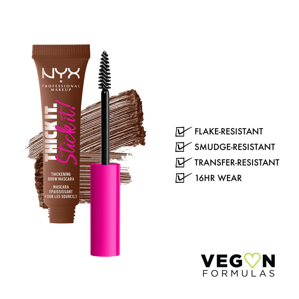 NYX PROFESSIONAL MAKEUP spoolie wand close-up showing fiber texture and precise application