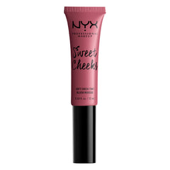 NYX PROFESSIONAL MAKEUP front tube showing Baby Doll shade and label benefit