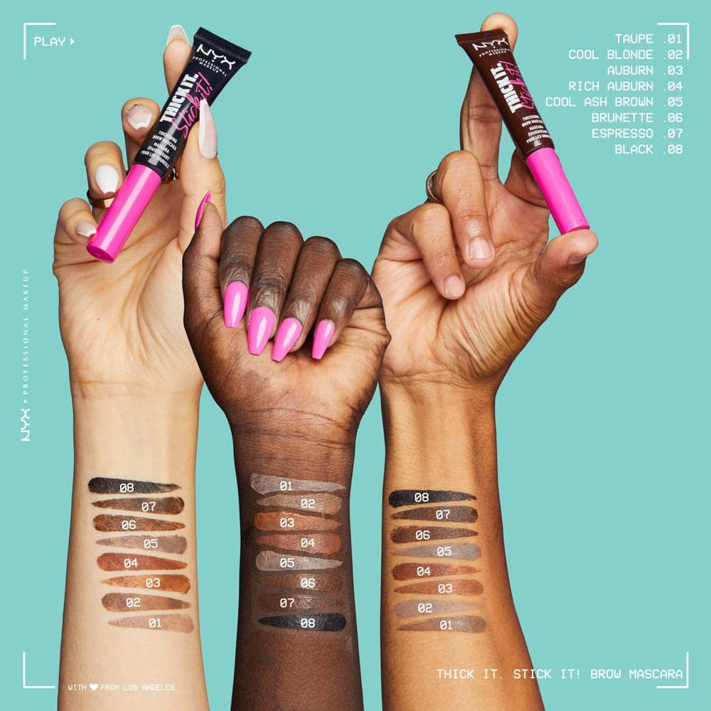 NYX PROFESSIONAL MAKEUP before and after brows comparison showing fuller appearance