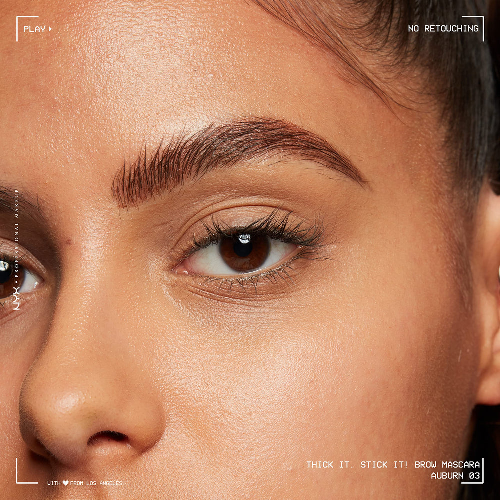 NYX PROFESSIONAL MAKEUP before and after brows showing natural thickening effect