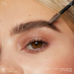 NYX PROFESSIONAL MAKEUP before and after brows demonstrating thicker natural-looking benefit
