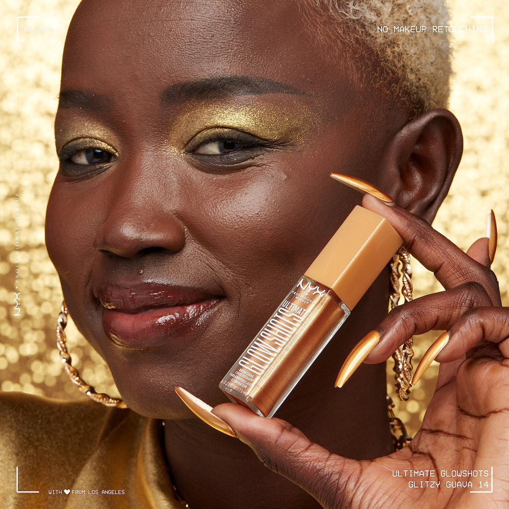 NYX PROFESSIONAL MAKEUP close-up on eyelid demonstrating smooth luminous finish