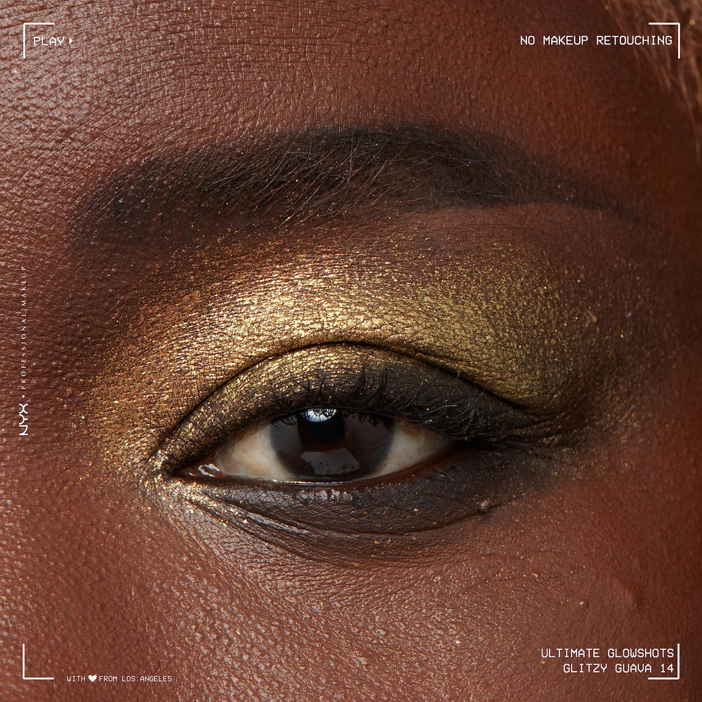 NYX PROFESSIONAL MAKEUP swatch on arm showing warm shimmering guava payoff