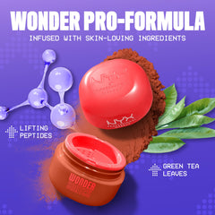 NYX PROFESSIONAL MAKEUP applying powder with brush for long-wear finish