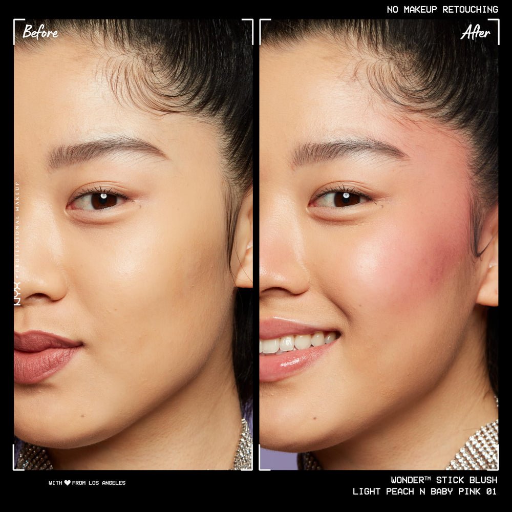 NYX PROFESSIONAL MAKEUP baby pink texture stroke demonstrates buildable color payoff