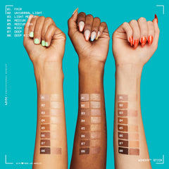 NYX PROFESSIONAL MAKEUP side-by-side shades in fair showing buildable color contrast