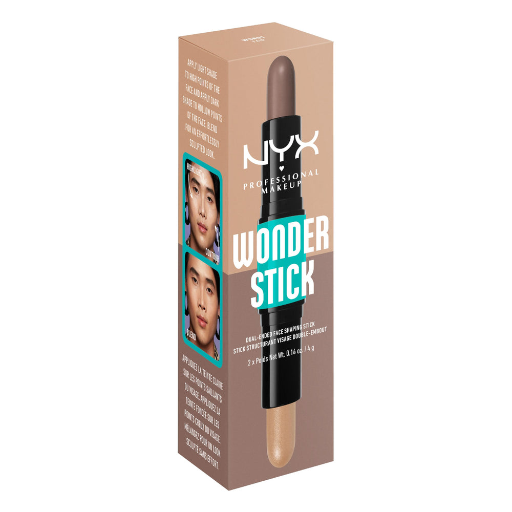 NYX PROFESSIONAL MAKEUP Wonder Stick in hand showing compact portable size advantage