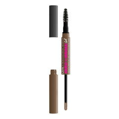 NYX PROFESSIONAL MAKEUP front packaging showing dual-ended brow gel benefit