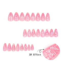 NZRAESTRS single nail close-up displaying 3D flower and butterfly detail for feminine texture