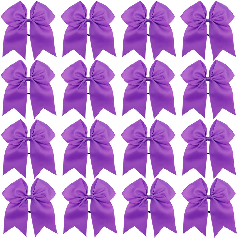 OAOLEER front packaging showing 16 purple cheer bows for easy team outfitting