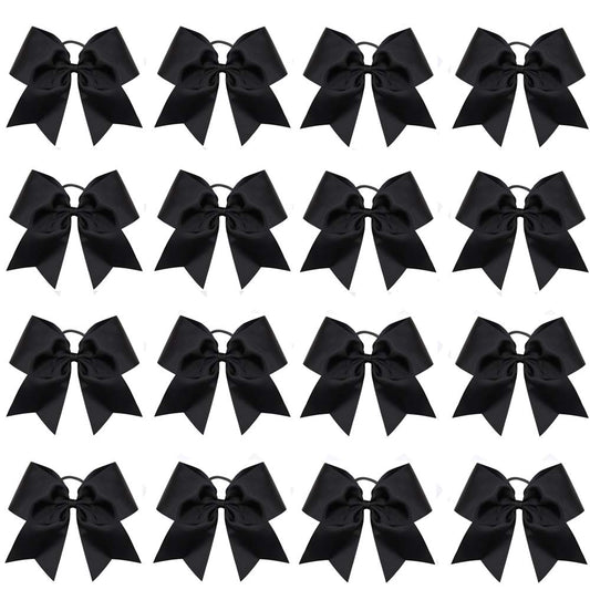 OAOLEER front packaging showing 16 black cheer bows for quick team distribution