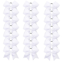 OAOLEER front view clear box showing 21 white cheer bows for easy storage