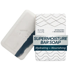 Oars + Alps front packaging showing the moisturizing bar benefit