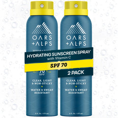 Oars + Alps front packaging showing SPF 70 and hydrating benefits