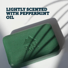 Oars + Alps soap in shower after workout showing cooling refreshing effect