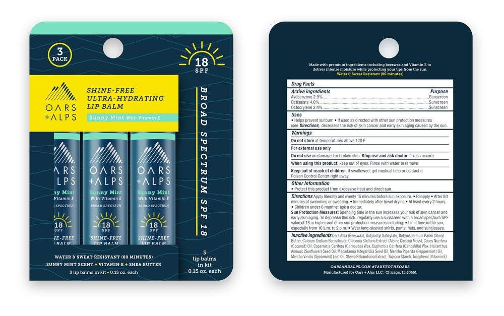 Oars + Alps lip sunscreen in a beach scene, water-resistant protection outdoors