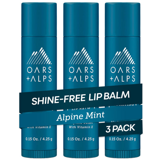 Oars + Alps front-facing tube showing Alpine Mint packaging and clear finish benefit