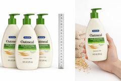 oatmeal Xtra.care lotion texture closeup demonstrating quick-absorbing hydration