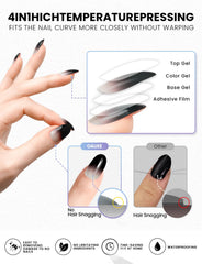 Oauee strip being applied to a nail demonstrating easy fit and neat edges