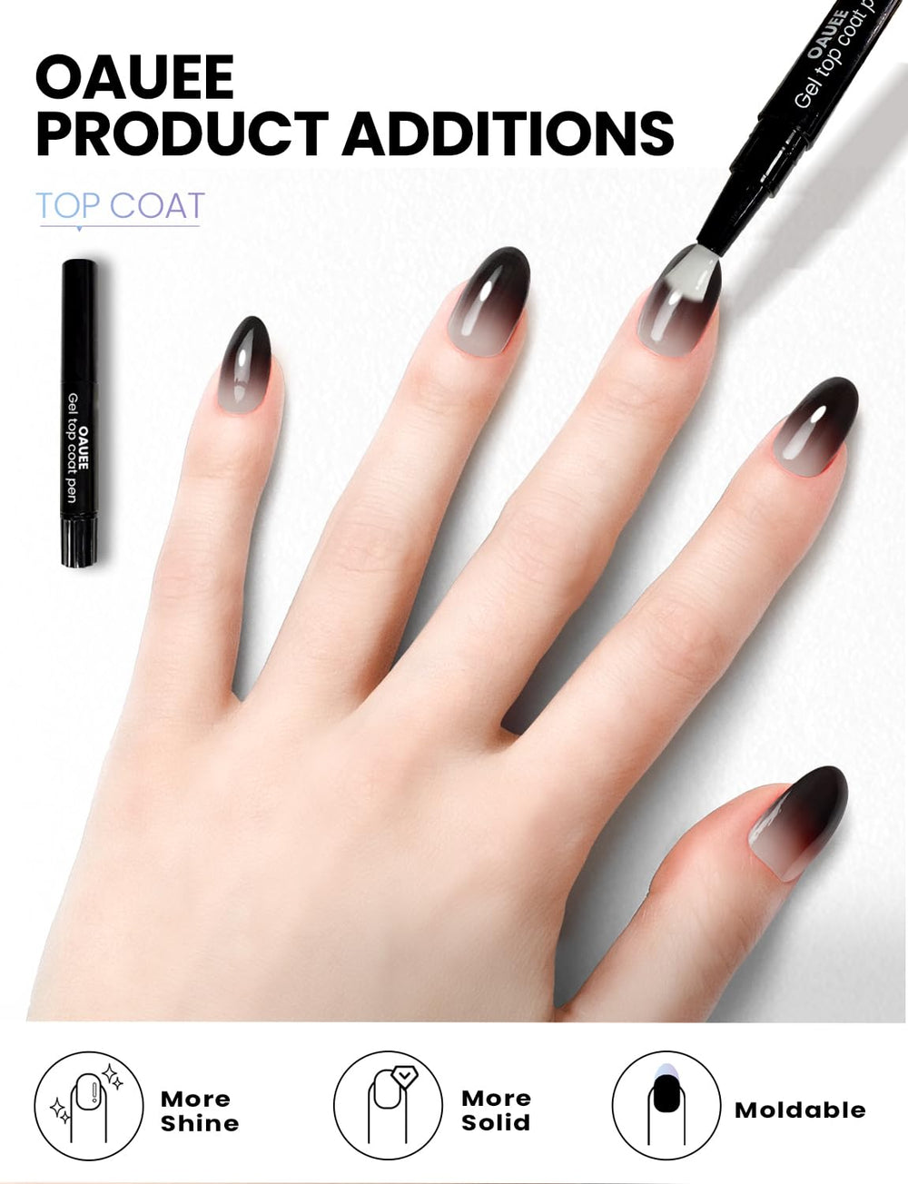 Oauee kit accessories laid out showing strips, file, wooden stick and top coat