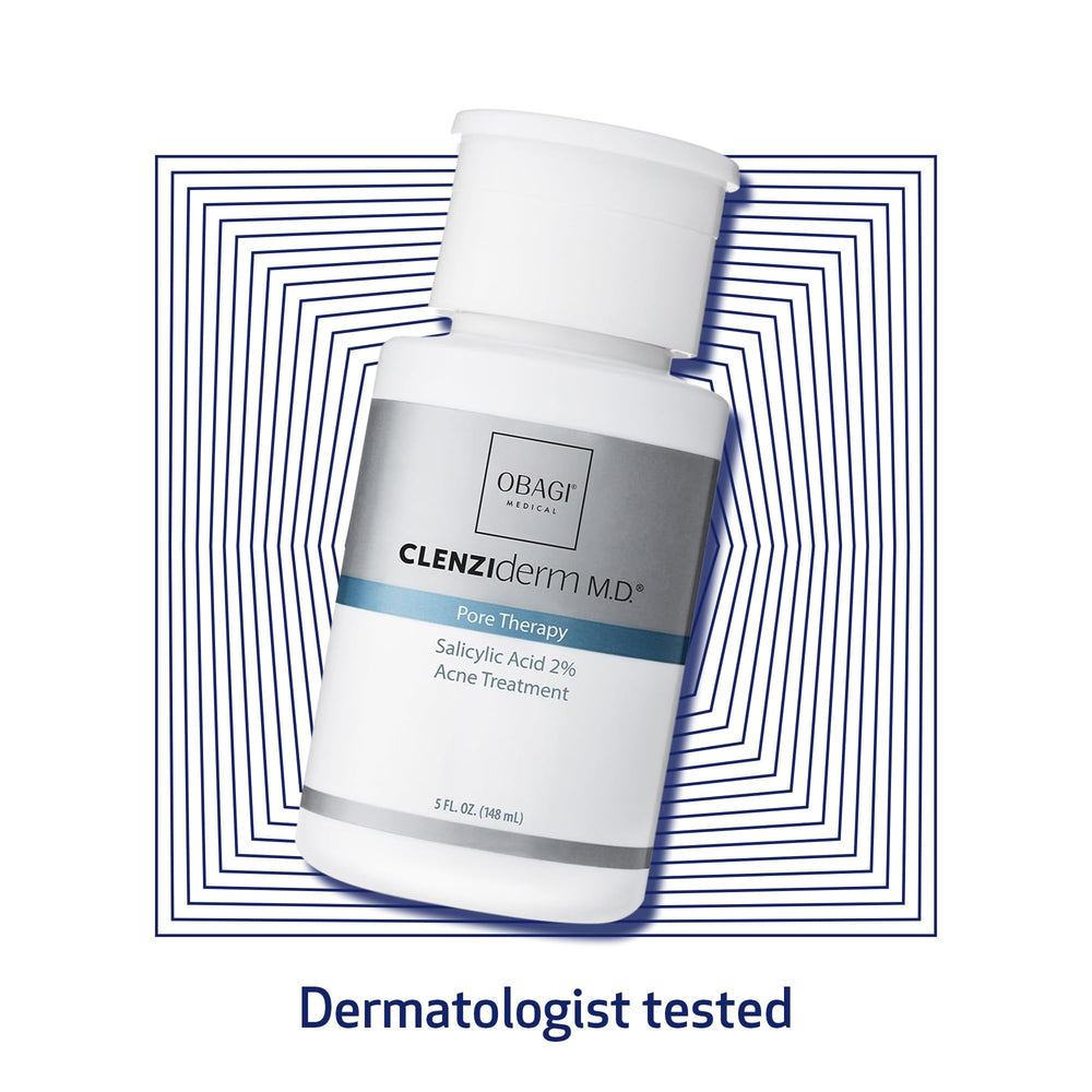 Model applying Obagi Medical toner to face demonstrating gentle application and smoother appearance