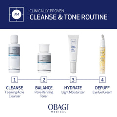 Obagi Medical cleanser foam on hand demonstrating gentle cleansing action