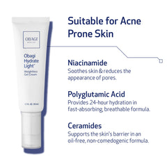 Obagi Hydrate Light applied on hand illustrating quick absorption benefit