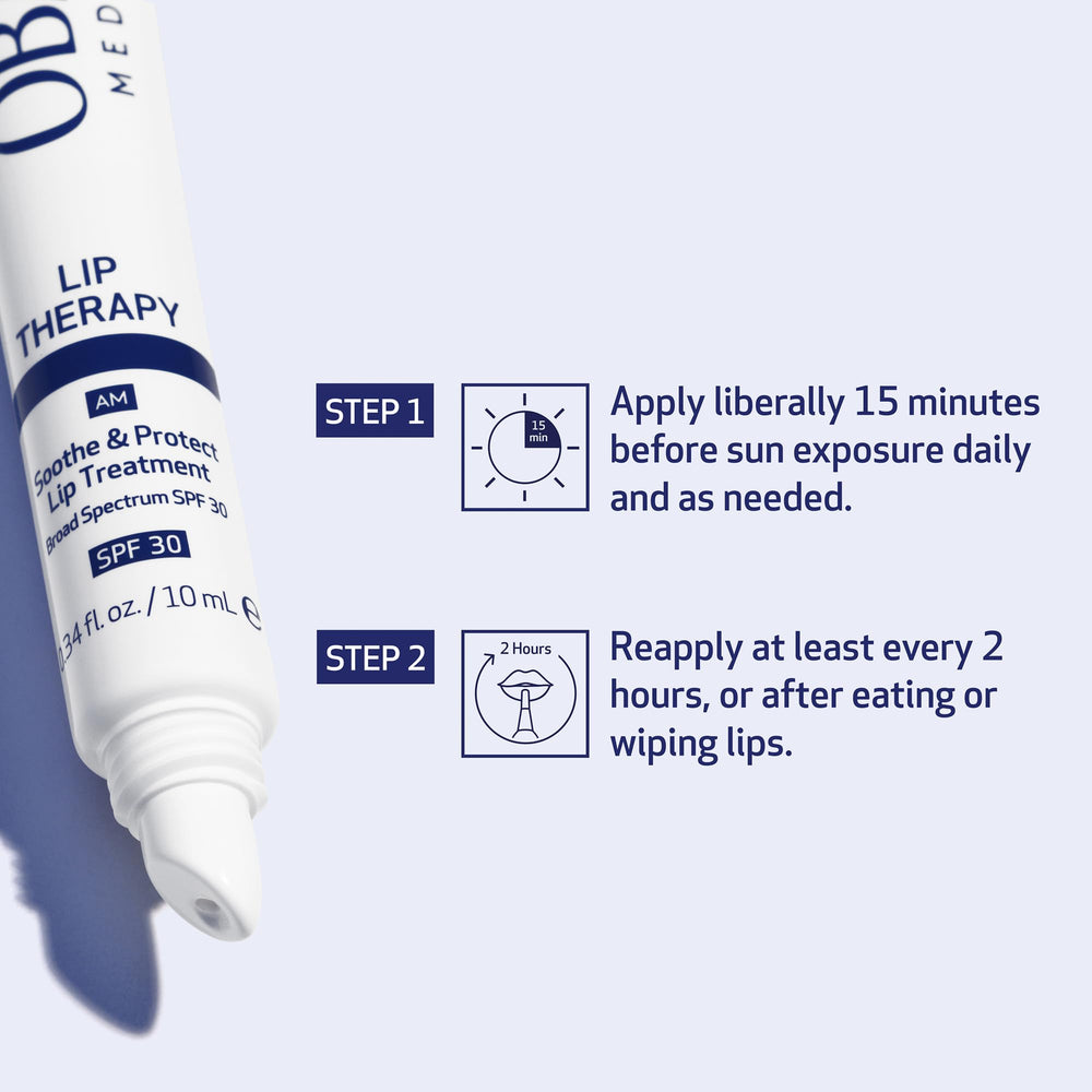 Obagi lip therapy in a bathroom routine demonstrating daily layering benefit