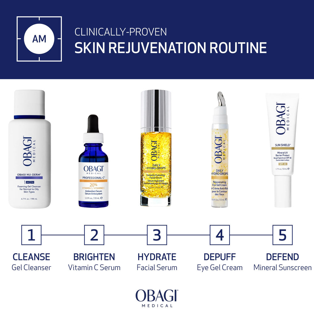Obagi Medical on bathroom shelf lifestyle showing easy integration