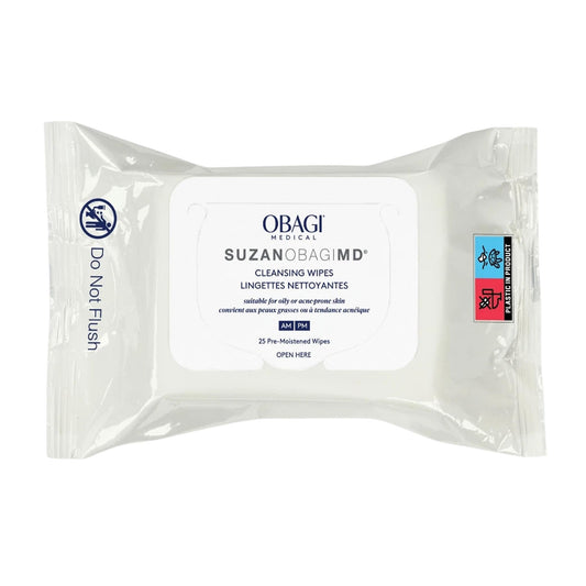 Obagi Medical front packaging showing 25-count wipes and travel convenience
