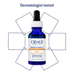 Obagi Medical serum bottle beside sunscreen illustrating daytime pairing