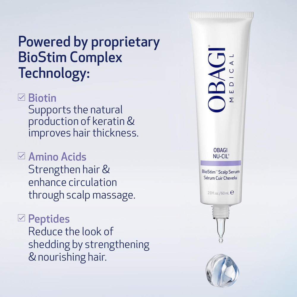 Obagi Nu-Cil on bathroom shelf lifestyle scene suggesting daily routine