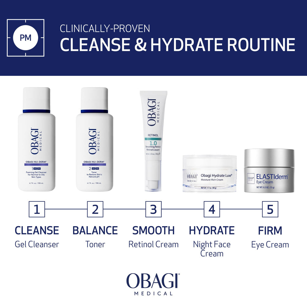 Obagi Medical ingredient label highlighting oat amino acids and aloe benefit: calming skincare support