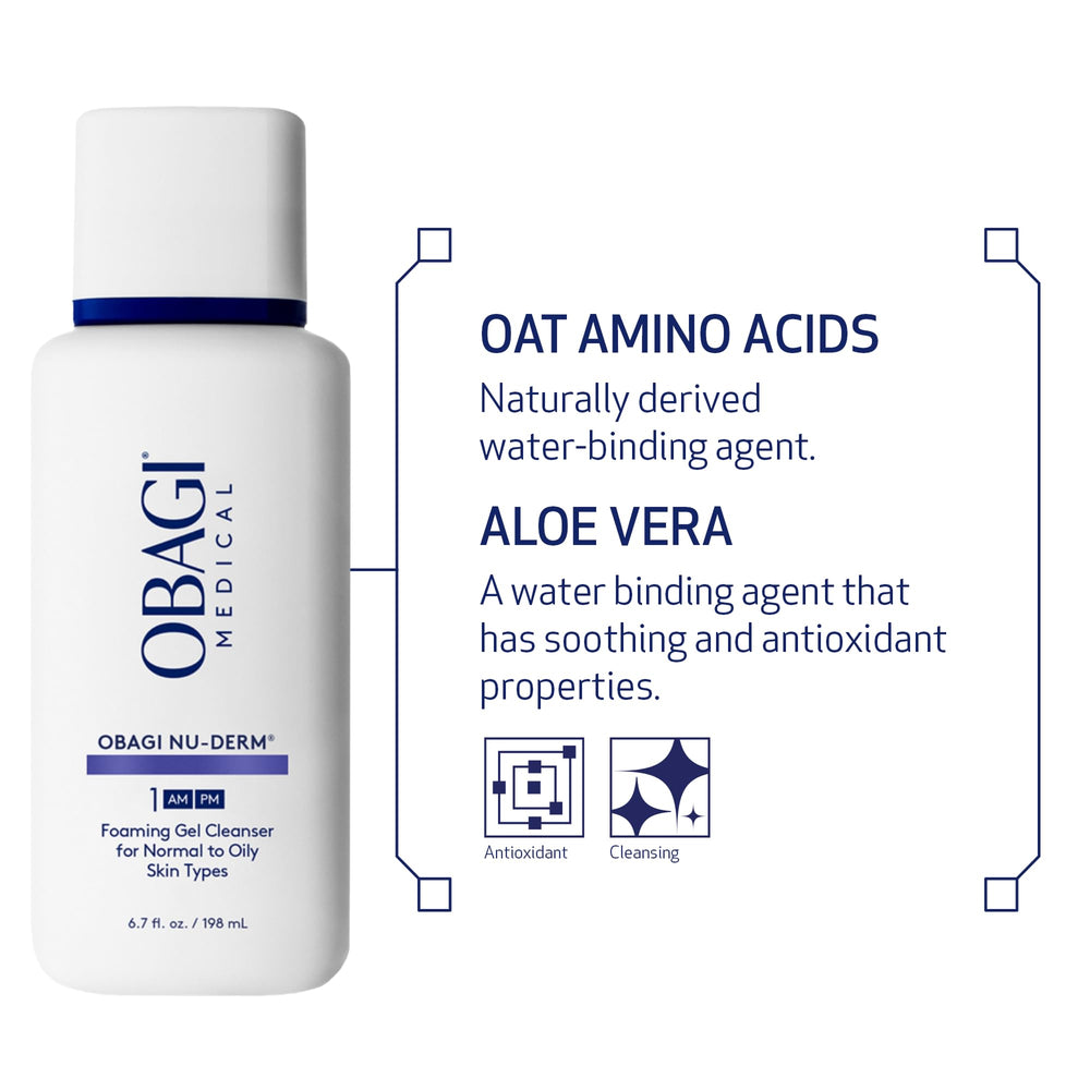 Obagi Nu-Derm with aloe leaves highlighting soothing botanical benefit