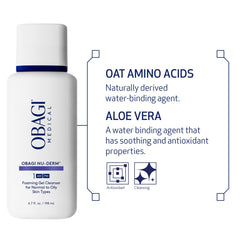 Obagi Nu-Derm with aloe leaves highlighting soothing botanical benefit