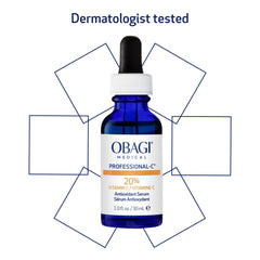 Obagi ingredient list visual emphasizing concentrated, effective formula