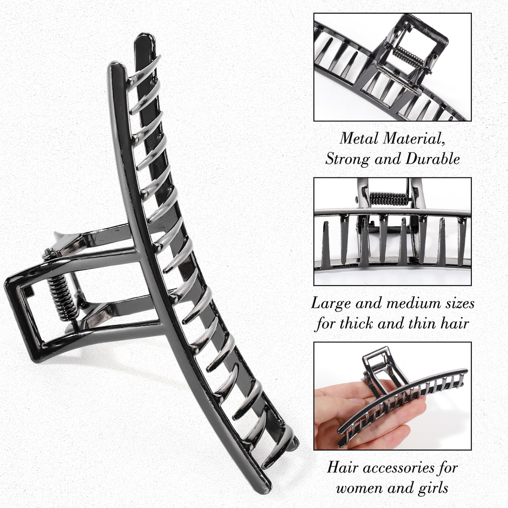 obeoby bow large clip securing a high bun in model hair for a polished look and reliable hold