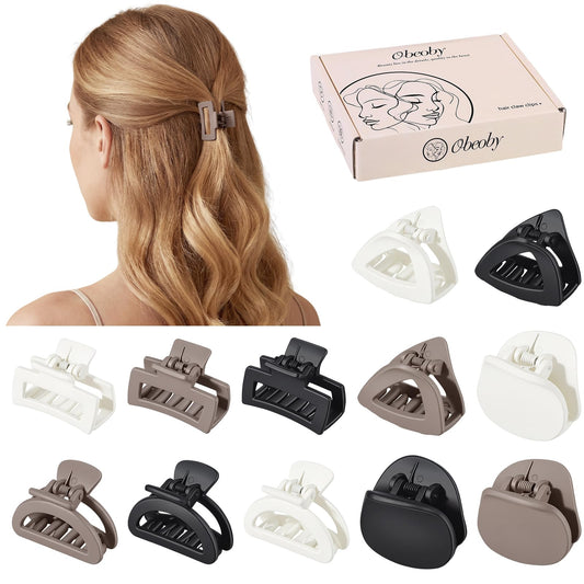 obeoby front packaging showing all 12 mini clips and color assortment for quick selection