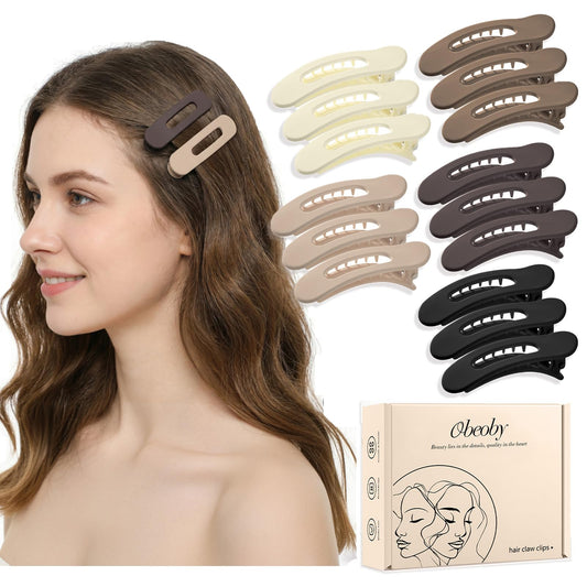 obeoby front packaging showing 15 matte hair clips and color assortment